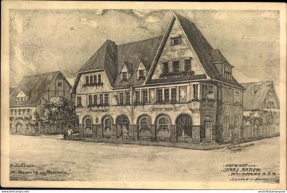 Artiste CPA Bellheim in der Pfalz, Apotheke, Postamt