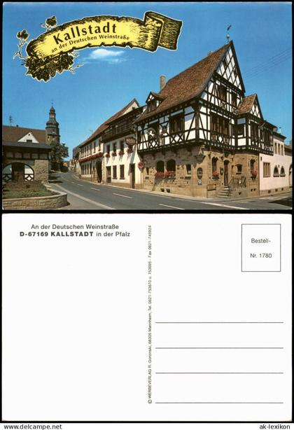 Kallstadt Pfalz-Freinsheim an der Weinstraße Straßenansicht in Kallstadt mit Weinkastell "Zum Weißen Ross" 2000