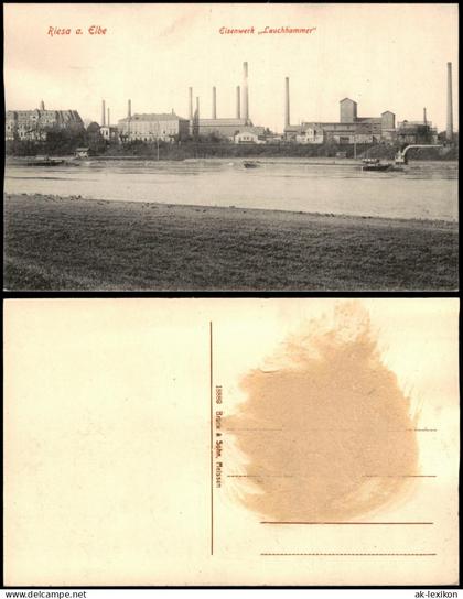 Ansichtskarte Riesa Eisenwerk Lauchhammer 1915