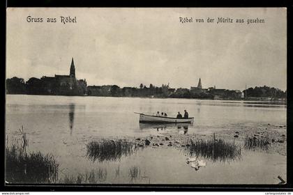 AK Röbel / Müritz, Teilansicht mit Kirche