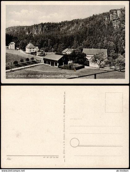 Ansichtskarte Rosenthal-Rosenthal-Bielatal Ottomühle - schweizermühle 1953