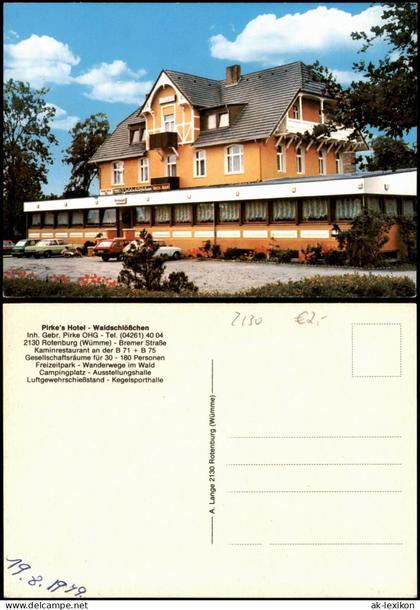 Ansichtskarte Rotenburg (Wümme) Pirke's Hotel - Waldschlößchen 1973