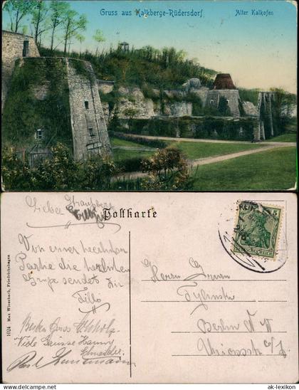 Ansichtskarte Rüdersdorf bei Berlin Kalkberge - Alter Kalkofen 1912