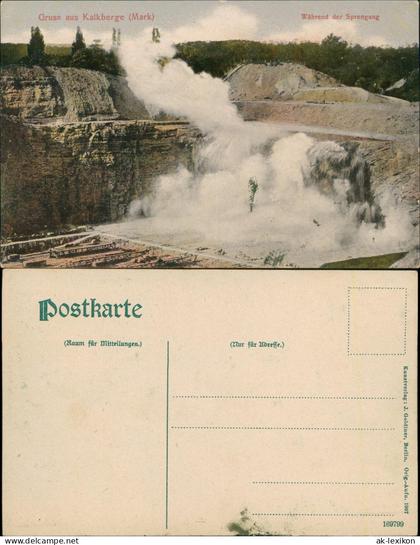 Ansichtskarte Rüdersdorf bei Berlin Während der Sprengung Kalkberge 1912