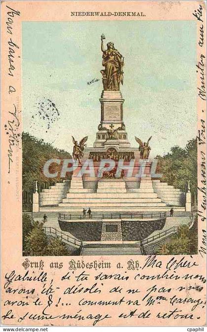CPA Niederwald Denkmal Gruss aus Rudesheim a Rh