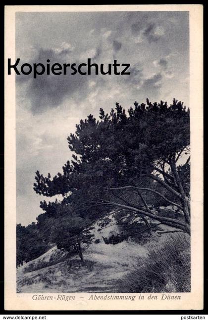 ALTE POSTKARTE GÖHREN AUF RÜGEN ABENDSTIMMUNG IN DEN DÜNEN Strand Ansichtskarte postcard cpa AK