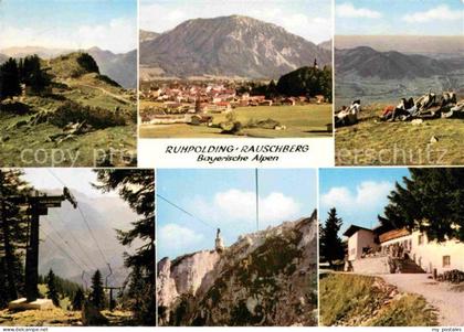 Ruhpolding Panorama mit Rauschberg Chiemgauer Alpen Bergbahn