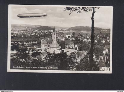 Dt. Reich AK Zeppelin über Saarbrücken Winterberg