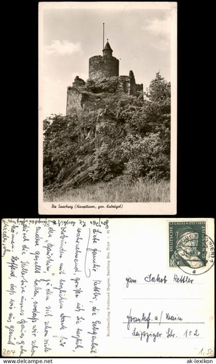 Ansichtskarte Saarburg/Trier Die Saarburg (Hauptturm, gen. Kutzägel) 1955