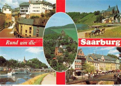 Saarburg Saar Rheinland-Pfalz Burganlage Altstadt Fahrgastschiff Stadt Saarburg