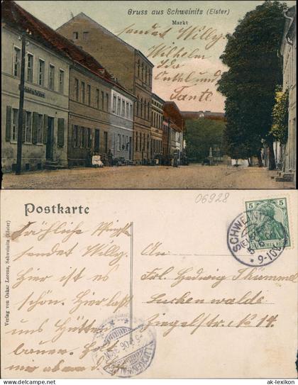 Ansichtskarte Schweinitz (Elster)-Jessen Markt 1906