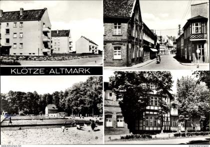 CPA Klötze in der Altmark, Neubauten, Oebisfelder Straße, Waldbad, HO-Kurhaus Klötze