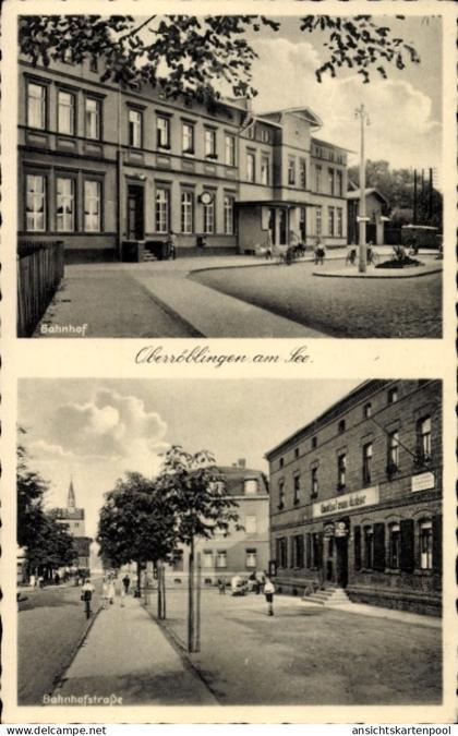 CPA Oberröblingen Röblingen am See Mansfelder Land, Bahnhof, Bahnhofstraße, Architektur