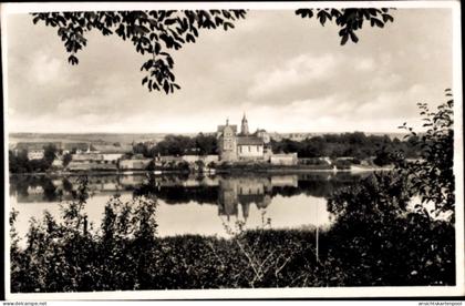 CPA Oberröblingen Röblingen am See Mansfelder Land, Schloss, Wasserreflexion, Bäume, Landschaft