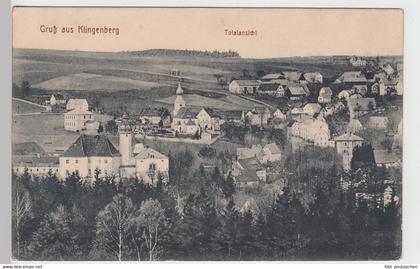 (101142) AK Gruß aus Klingenberg, Sachsen, Panorama mit Kirchen 1918