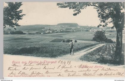 (110910) AK Gruss aus Hartha b. Tharandt, Blick a. Hartha 1899