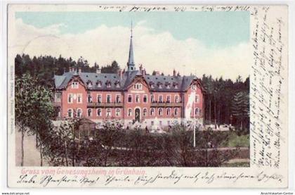 39038154 - Gruenhain mit Genesungsheim gelaufen von 1902. Leichter Stempeldurchdruck, leicht buegig, sonst gut erhalten