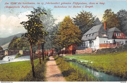 Am Wehr Rechenhaus bei Bockau i. Erzgeb. Romantische Fusspartie AK 1928