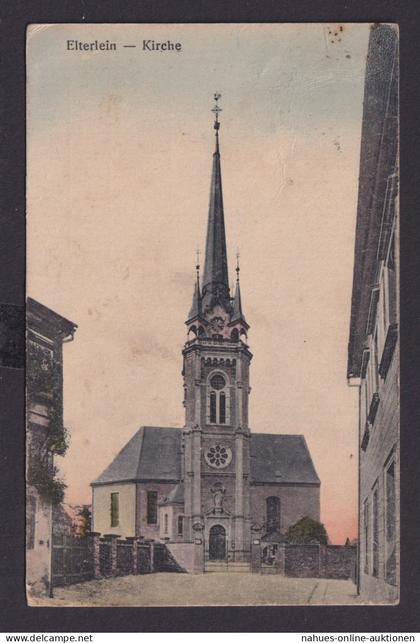 Ansichtskarte Elterlein Sachsen Kirche nach Hainichen Sachsen 30.08.1923