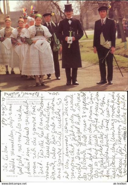 Ansichtskarte Schwarzkollm orny Chomc Sorbische Hochzeit 1981