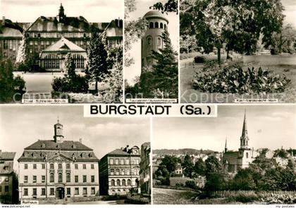 Burgstaedt Sachsen Ernst Schneller Schule Taurastein Aussichtsturm Karl Liebknec