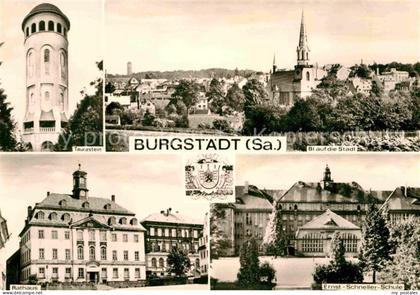 Burgstaedt Sachsen Taurastein Aussichtsturm Ortsansicht mit Kirche Ernst Schnell