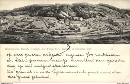 CPA Demitz Thumitz in Sachsen, Granitwerke der Firma C. G. Kunath in Dresden
