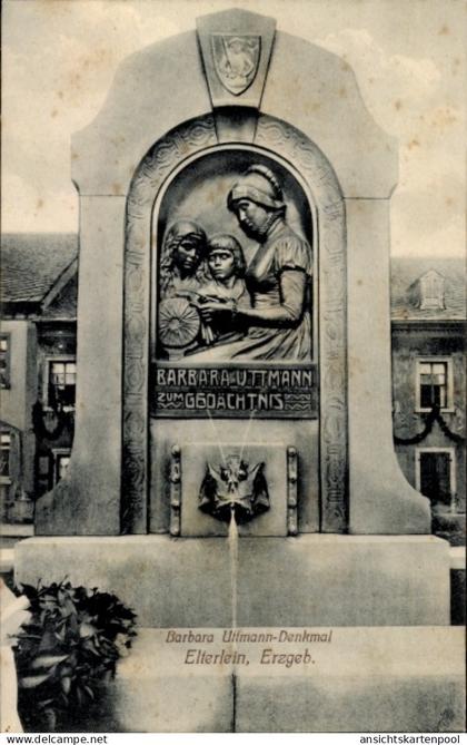 CPA Elterlein im Erzgebirge, Barbara Uttmann-Denkmal