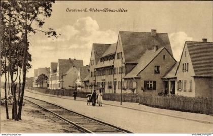 CPA Lautawerk Lauta in der Lausitz, Weber Urban Allee, Schienen, Wohnhäuser