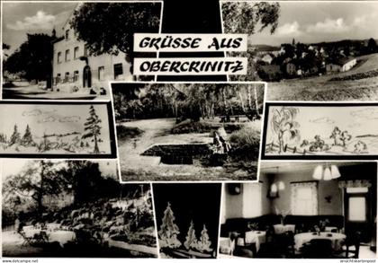 CPA Obercrinitz Crinitzberg in Sachsen, Grüße aus Landschaftsbilder, Gasthof Jägersruh, Schwarz-W