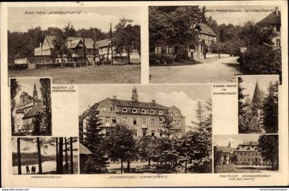 CPA Schmeckwitz Räckelwitz Oberlausitz, Bad Marienborn, evangelische Kirche, Malteser Krankenhaus