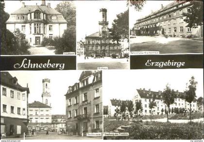 Schneeberg Erzgebirge Schneeberg Bad Rathaus Krankenhaus x 1977