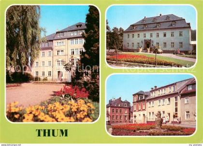 Thum Erzgebirge Maxi Gorki Oberschule Rathaus Platz