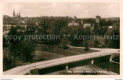 Waldenburg Sachsen Stadtbild mit Mulde Bruecke