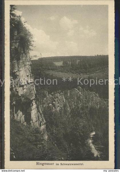 Zoeblitz Sachsen Ringmauer im Schwarzwassertal Felsen Erzgebirge