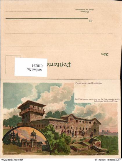 618234,Künstler Lithographie F. Luthmer Saalburg Homburg Saarpfalz Kreis