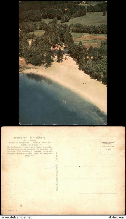 Ansichtskarte Trittau Luftbild Luftaufnahme Restaurant Schloßberg 1969