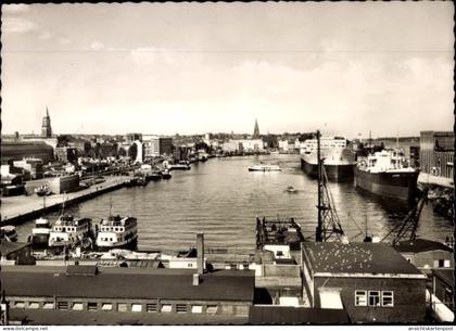 CPA Kiel, Schiffahrt, Hafen, Wasser, Boote, Stadtansicht