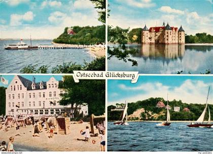 Gluecksburg  Ostseebad Anlegesteg Schloss Gluecksburg Strand Kurhotel Segelparti