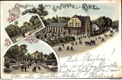 Lithographie Garstedt Norderstedt in Schleswig Holstein, Gasthaus zur Ohe