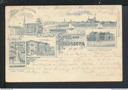 Vorläufer Ansichtskarte Rendsburg Schleswig-Holstein Schönwalde Schlesien 1895