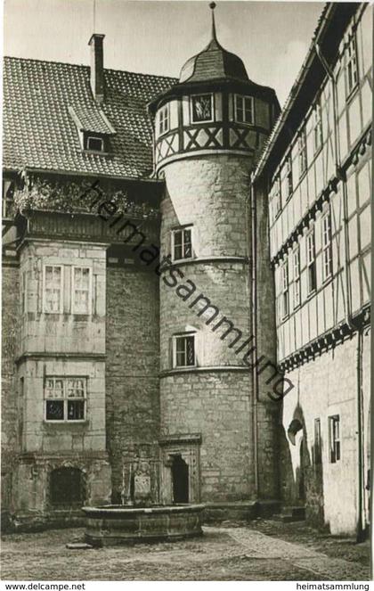 Schleusingen - Schloss Bertholdsburg - Foto-AK 50er Jahre Handabzug - Verlag Foto-Dörr Schleusingen