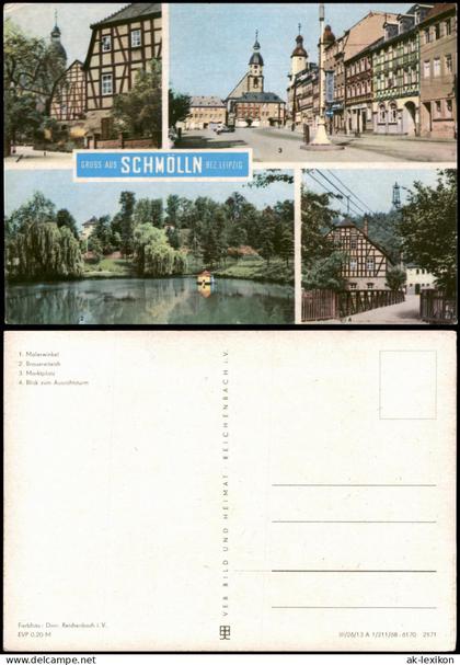 Schmölln DDR Mehrbildkarte mit Ortsansichten u.a. Brauerei-Teich uvm. 1968