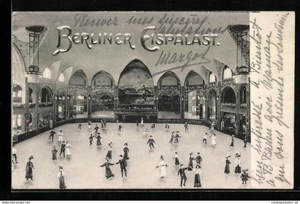 AK Berlin-Schöneberg, Innenansicht vom Eispalast
