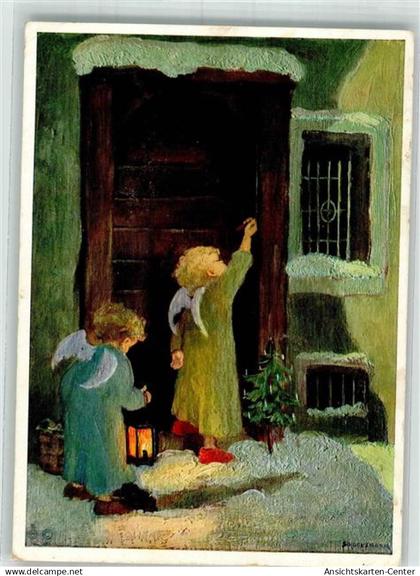 39915970 - Engel klopfen zu Weihnachten an der Haustuer Verlag Josef Mueller Nr. 5640
