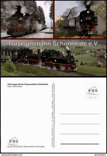 Ansichtskarte .Sachsen Dampflokomotiven der Museumsbahn Schönheide 2011