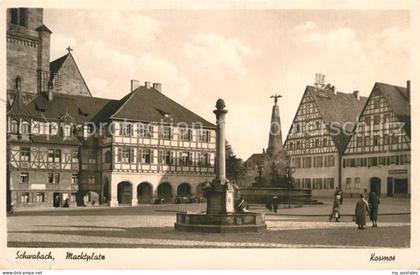 Schwabach Marktplatz Brunnen Denkmal Fachwerkhaeuser