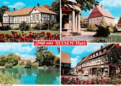 Seesen Harz Fachwerkhaeuser Teich Park