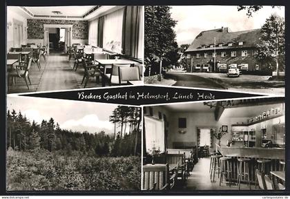 AK Helmstorf / Seevetal, Beckers Gasthof, Innen- u. Aussenansicht