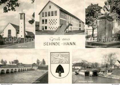 Sehnde Kath Kirche Mittelschule Kriegerdenkmal Schleuse Mittelland Kanal